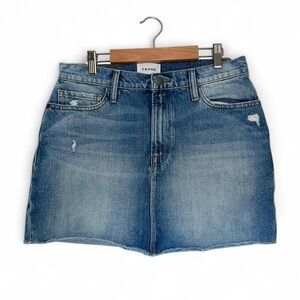 Frame Denim Women's Blue Denim Mini Skirt